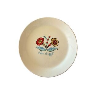 Johnson Brothers Var Sa God Ironstone Plate Swedish Folk Art Floral England